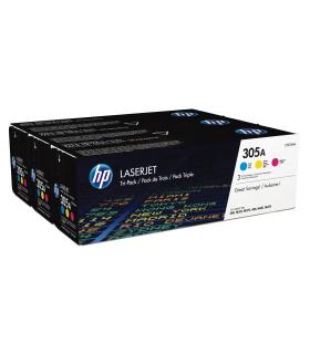 HP Pack de ahorro de 3 cartuchos de tóner original LaserJet 305A cian magenta amarillo