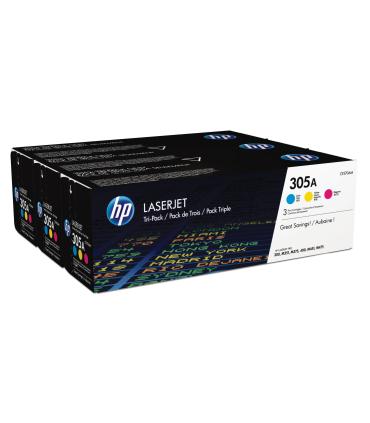 HP Pack de ahorro de 3 cartuchos de tóner original LaserJet 305A cian magenta amarillo