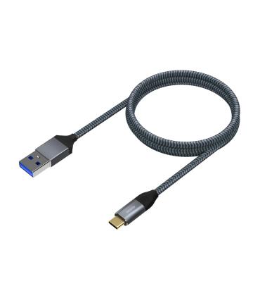 AISENS Cable USB 3.1 Gen2 Aluminio 10Gbps 3A, Tipo USB-C M-A M, Gris, 1.0M