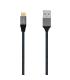 AISENS Cable USB 3.1 Gen2 Aluminio 10Gbps 3A, Tipo USB-C M-A M, Gris, 1.0M