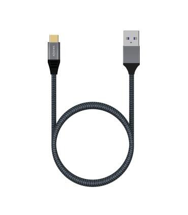 AISENS Cable USB 3.1 Gen2 Aluminio 10Gbps 3A, Tipo USB-C M-A M, Gris, 1.0M