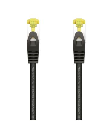 AISENS Cable De Red Latiguillo RJ45 LSZH Cat.7 600 MHz S FTP PIMF AWG26, Negro, 0.5 m