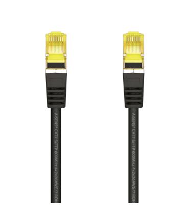 AISENS Cable De Red Latiguillo RJ45 LSZH Cat.7 600 MHz S FTP PIMF AWG26, Negro, 0.5 m