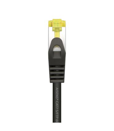 AISENS Cable De Red Latiguillo RJ45 LSZH Cat.7 600 MHz S FTP PIMF AWG26, Negro, 0.5 m