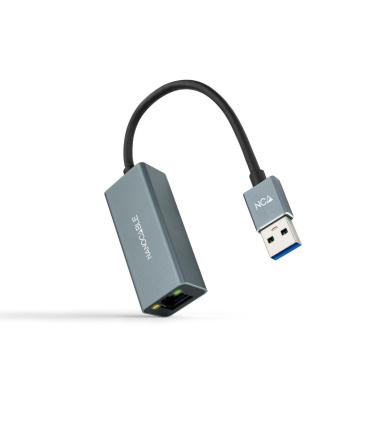 Nanocable Conversor USB 3.0 a Ethernet Gigabit 10 100 1000 Mbps, Aluminio, Gris, 15 cm