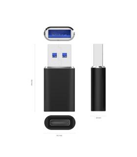 AISENS Mini Adaptador USB 3.2 Gen2   USB 2.0 3A, Tipo USB-C H-A M, Negro