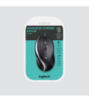 Logitech Corded Mouse M500S ratón Oficina mano derecha USB tipo A Óptico 4000 DPI