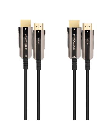 Nanocable Cable HDMI V2.0 AOC 4K@60Hz 18Gbps A M-A M, Negro, 15 m