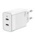 AISENS Cargador Gan 45W, 2xUSB-C PD3.0 QC4.0, Blanco