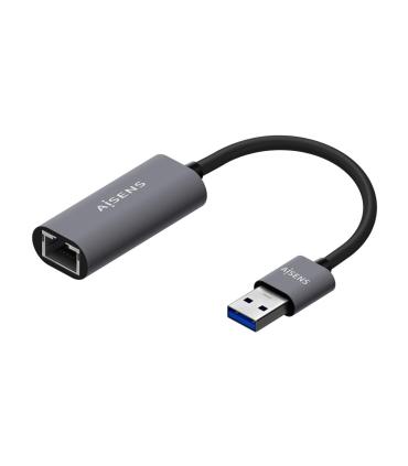 AISENS Conversor USB 3.0 A Ethernet Gigabit 10 100 1000 Mbps, Gris, 15cm