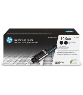 HP Kit de dos paquetes de recarga de tóner Original Neverstop 143AD negro