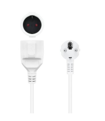 Nanocable Cable de Alimentación Alargador, Blanco, 2 m