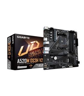 GIGABYTE Placa base A520M DS3H V2 - Soporta CPUs AMD Ryzen serie 5000 AM4, hasta 4733 MHz DDR4 (OC), PCIe 3.0 x16, LAN GbE, USB