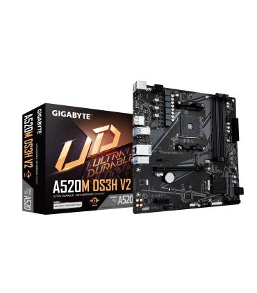 GIGABYTE Placa base A520M DS3H V2 - Soporta CPUs AMD Ryzen serie 5000 AM4, hasta 4733 MHz DDR4 (OC), PCIe 3.0 x16, LAN GbE, USB