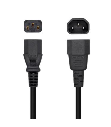 AISENS Cable Alimentación CPU, C13 H-C14 M, Negro, 3.0m