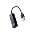 Nanocable Hub USB 2.0 con 4 Puertos de USB 2.0, USB-A/M-USB 2.0/H, Negro, 15 cm