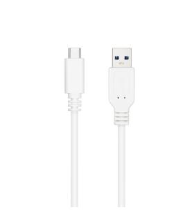 Nanocable Cable USB 3.1, Gen2 10 Gbps 3A, tipo USB-C M-A M, Blanco, 1.5 m