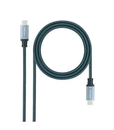 Nanocable Cable USB 3.1 Gen2 10Gbps 5A, 4K 60Hz, USB-C M-USB-C M, Gris Negro, 1 m