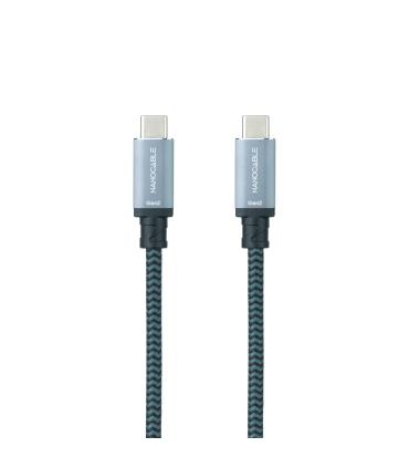 Nanocable Cable USB 3.1 Gen2 10Gbps 5A, 4K 60Hz, USB-C M-USB-C M, Gris Negro, 1 m