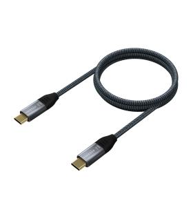 AISENS Cable USB 3.2 Gen2x2 Aluminio 20Gbps 8K@30Hz 5A 100W E-Mark, Tipo USB-C M-USB-C M, Gris, 1.0 m