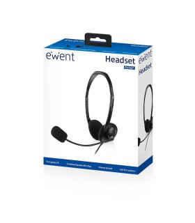 Ewent EW3567 auricular y casco Auriculares Alámbrico Diadema Llamadas Música Negro