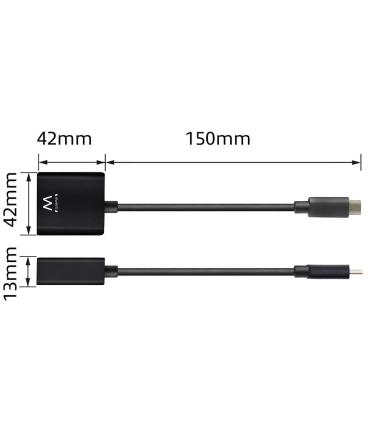 Ewent EW9825 adaptador de cable de vídeo 0,15 m USB Tipo C DisplayPort Negro