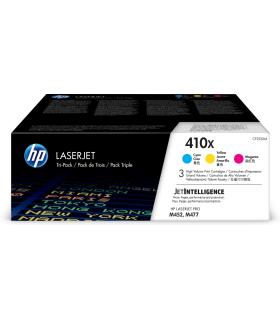 HP Paquete de 3 cartuchos de tóner cian magenta amarillo Originales LaserJet 410X de alta capacidad