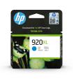 HP Cartucho de tinta original 920XL de alta capacidad cian