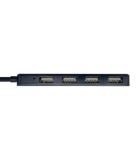 AISENS Hub USB 2.0, Tipo A M - 4 x Tipo A H, Negro, 30 cm