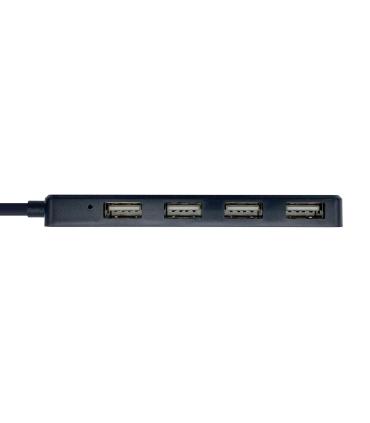 AISENS Hub USB 2.0, Tipo A M - 4 x Tipo A H, Negro, 30 cm