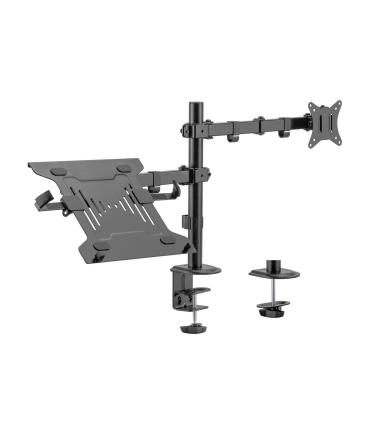 AISENS Soporte de Mesa Giratorio e Inclinable para Portatil y Monitor TV 9Kg de 17-32, Negro