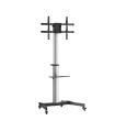 AISENS Floor Stand with Wheel, DVD Tray for Monitor/TV 50Kg from 37-86, Black-Silver