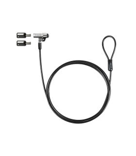 TooQ Cable de Seguridad Tipo NANO con Llave para Portátiles 1.5 metros, Gris Oscuro