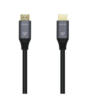 AISENS Cable HDMI V2.1 Ultra Alta Velocidad   HEC 8k@60Hz 48Gbps, A M-A M, Gris Negro, 1.0m