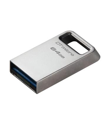 Kingston Technology DataTraveler Micro unidad flash USB 64 GB USB tipo A 3.2 Gen 1 (3.1 Gen 1) Plata