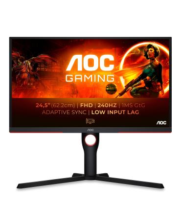 AOC G3 25G3ZM BK pantalla para PC 62,2 cm (24.5") 1920 x 1080 Pixeles Full HD Negro, Rojo