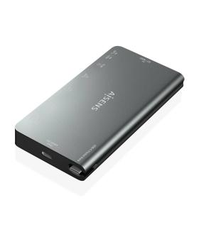 AISENS USB-C Dock 8 en 1, USB-C a 1xHDMI, 1xRJ45, 3xUSB-A, 1xUSB-C Datos+PD, 1xSD, 1xMicro SD, Gris, 10 cm