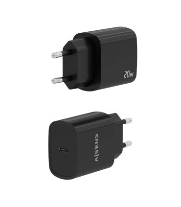 AISENS Cargador USB-C PD3.0 1 Puerto 1xUSB-C 20W, Negro