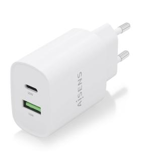 AISENS Cargador 20W, 1xUSB-C PD3.0, 1xUSB-A QC3.0, Blanco