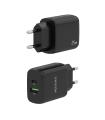 AISENS Cargador 25W, 1xUSB-C PD3.0, 1xUSB-A QC3.0, Negro