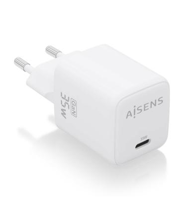 AISENS Cargador GaN 35W, 1xUSB-C PD3.0 QC4.0, Blanco