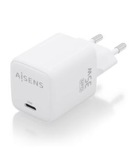 AISENS Cargador GaN 35W, 1xUSB-C PD3.0 QC4.0, Blanco