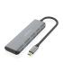 AISENS Hub USB 3.2 Gen1 5G USB-C, USB-C M-2xUSB-C H-2xUSB-A H, Gris, 15 cm