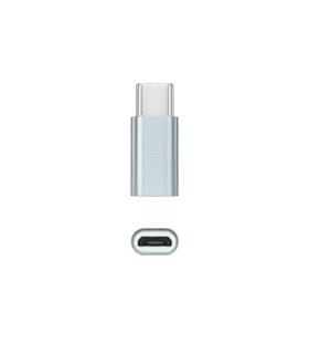 Nanocable Adaptador USB-C a Micro USB, USB-C M-Micro B H, Aluminio, Gris