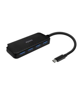 AISENS Hub USB 3.1 USB-C, USB-C M-4x Tipo A H, Negro, 15cm