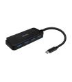 AISENS Hub USB 3.1 USB-C, USB-C/M-4x Tipo A/H, Negro, 15cm