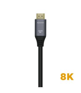 AISENS Cable HDMI V2.1 Ultra Alta Velocidad   HEC 8k@60Hz 48Gbps, A M-A M, Gris Negro, 3.0m