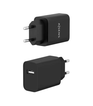 AISENS Cargador USB 10W alta eficiencia, 5V 2A, Negro