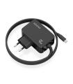 AISENS Cargador GaN 45W PD3.0 1xUSB-C 1.8m, Negro