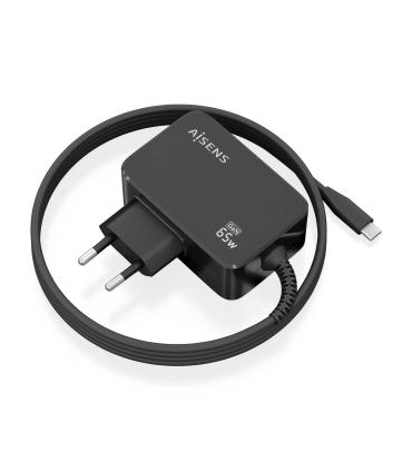 AISENS Cargador GaN 65W PD3.0 1xUSB-C 1.8m, Negro